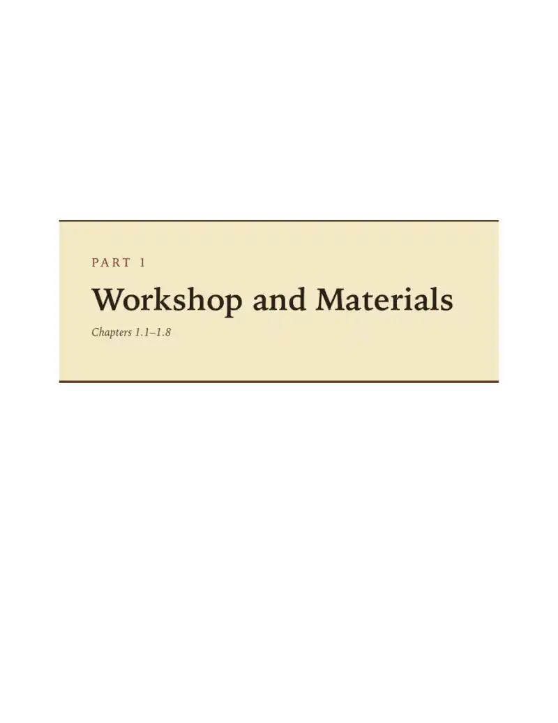 Page 62: Part 1, Workshop and Materials